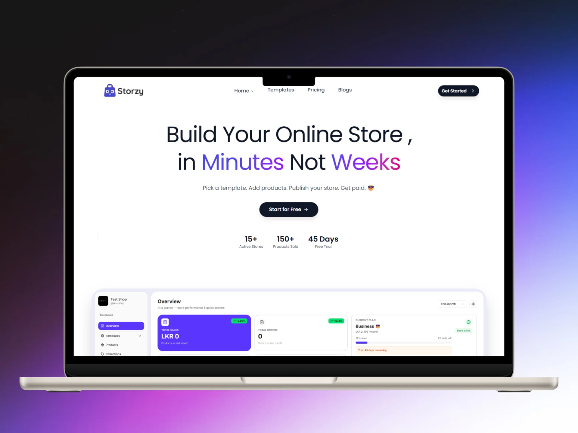 Storzy inventory management SaaS dashboard engineered by ICONNIX LK